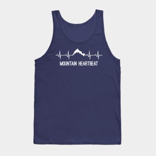 Mountain Heartbeat Hiking Camping Skying Lovers Gift Tank Top